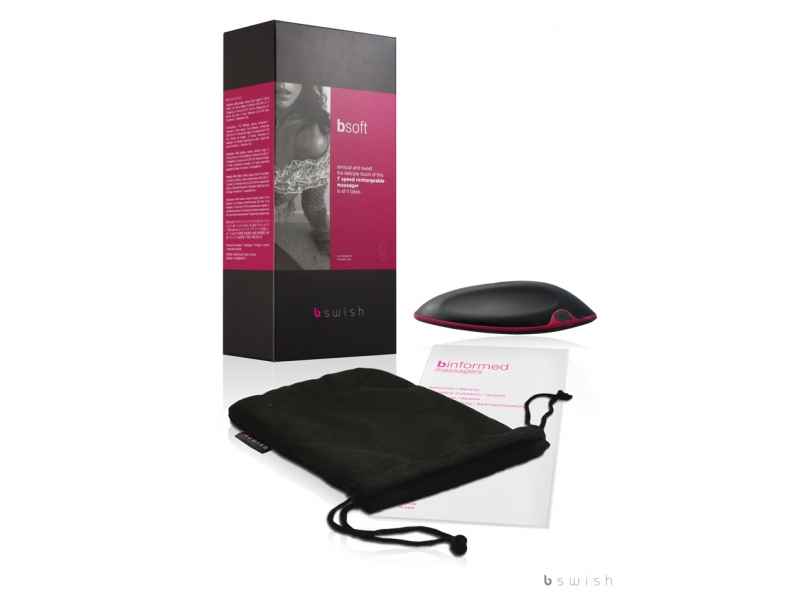 BSOFT RECHARGEABLE MASSAGER. AUFLADBAR. SCHWARZ/FUCHIA. 12CM