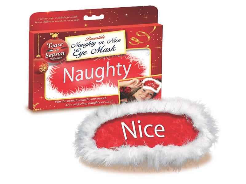 TEASE THE SEASON NAUGHTY OR NICE EYE MASK. AUGENMASKE. ROT/WEI