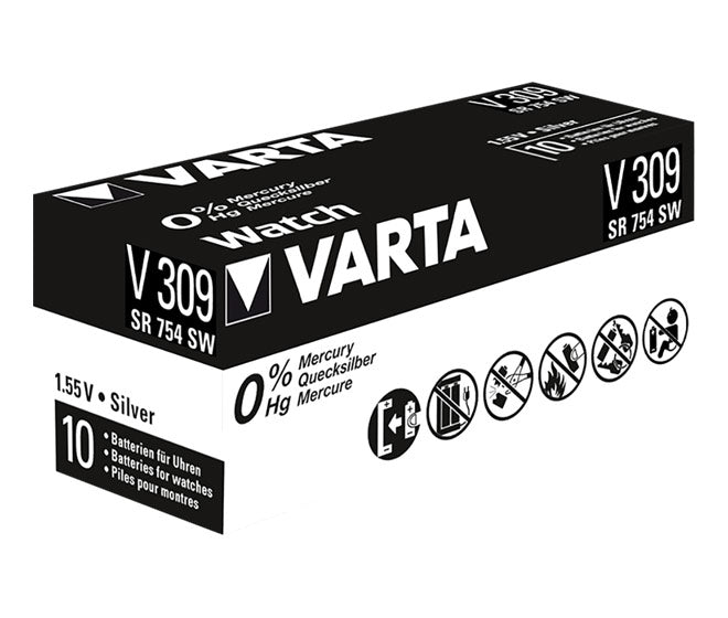 Varta Batterie Silver Oxide Knopfzelle 309 Retail (10-Pack) 00309 101 111