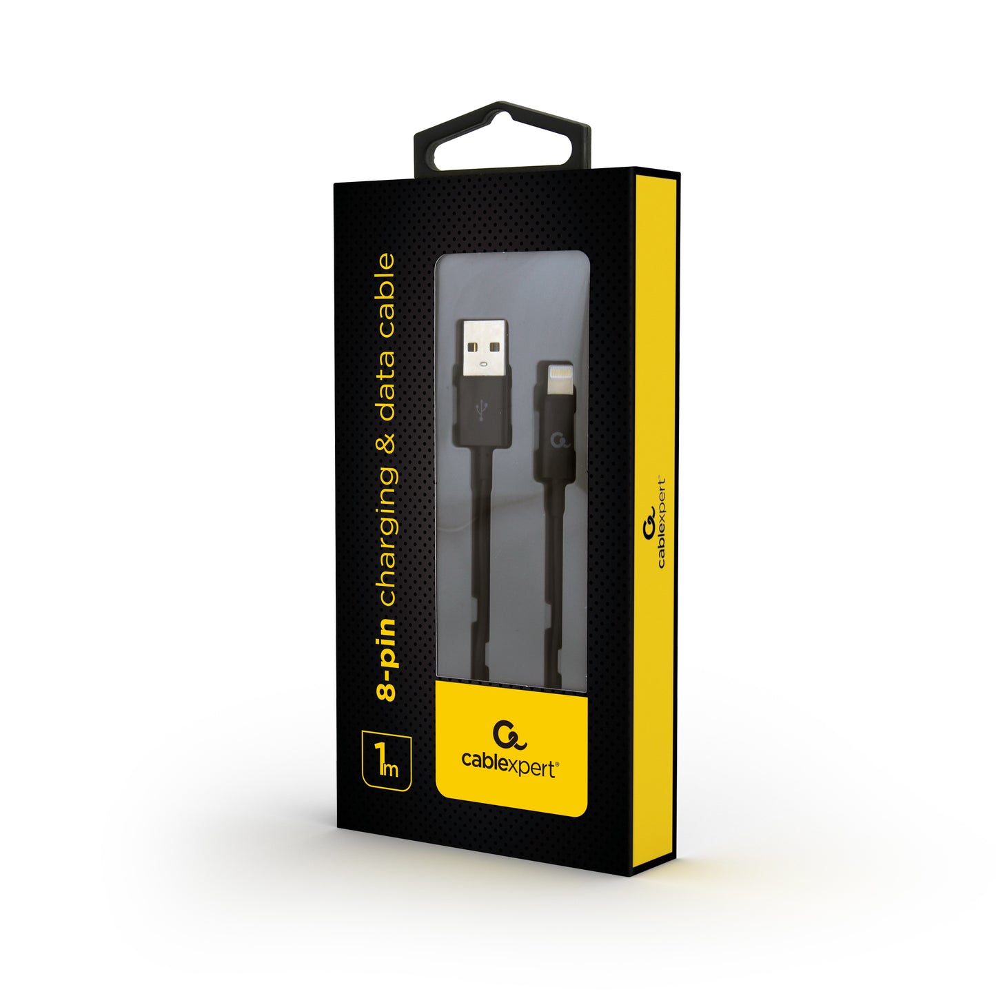 CableXpert 8-pin charging and data cable 1 m Black CC-USB2P-AMLM-1M