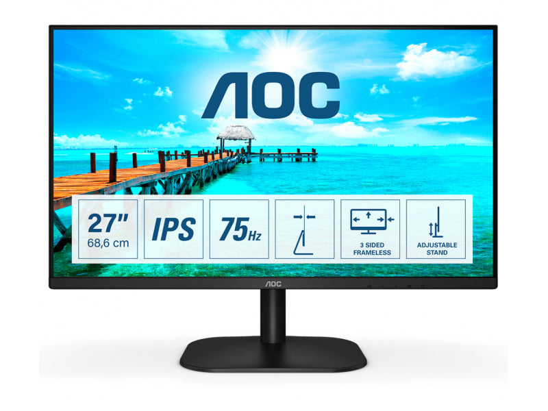 AOC B2 68.6 cm (27inch) - 1920 x 1080 pixels - Full HD - LED Black 27B2DA