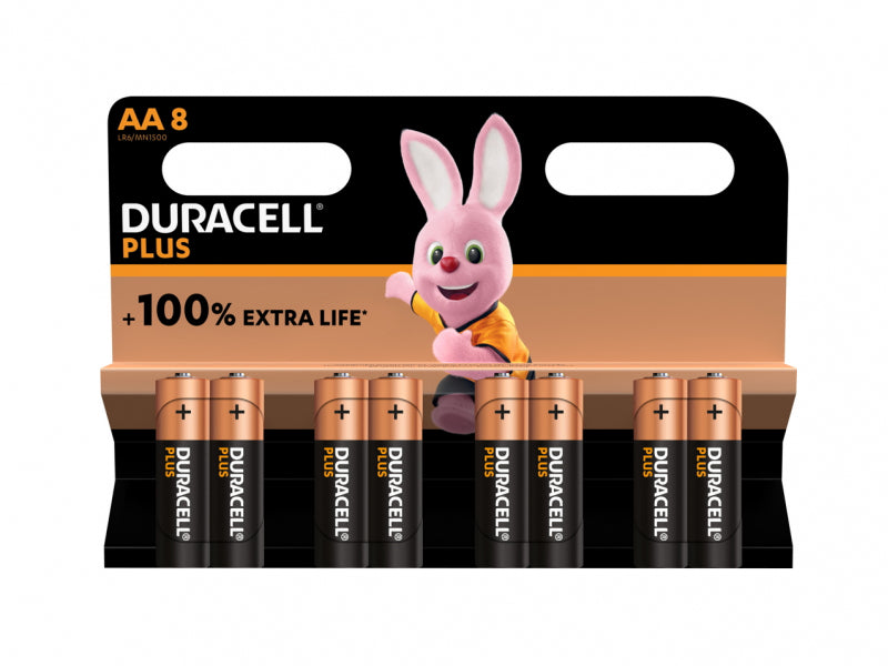 Battery Duracell Alkaline Plus Extra Life MN1500/LR06 Mignon AA (8-Pack)