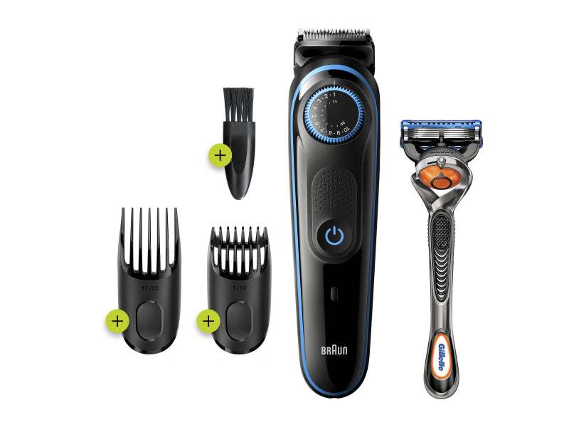BRAUN Beard Trimmer with Gillette Fusion5 ProGlide BT5240 (Black)