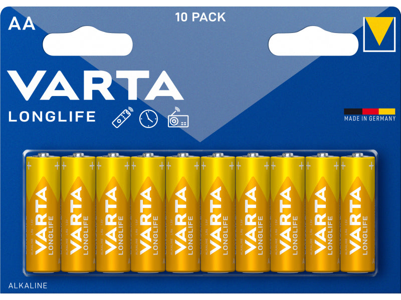 Varta Battery Alkaline. Mignon. AA. LR06. 1.5V Longlife. Blister (10-Pack)