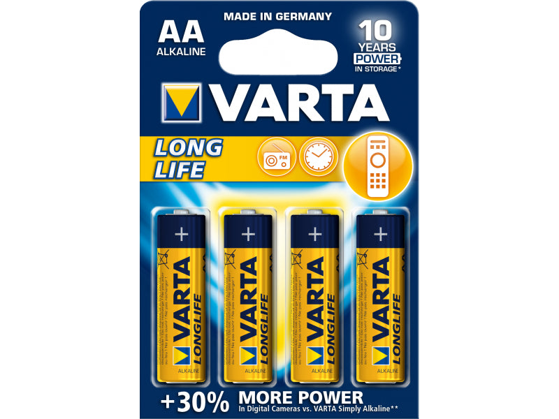 Varta Battery Alkaline. Mignon. AA. LR06. 1.5V - Longlife(4-Pack)