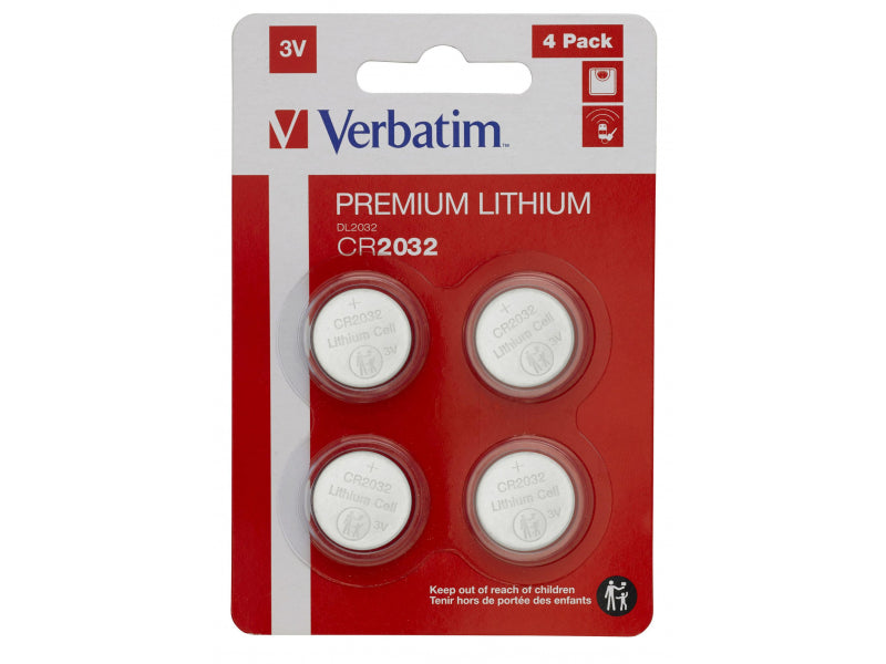 Verbatim Battery Lithium. Knopfzelle. CR2032. 3V - Blister (4-Pack)