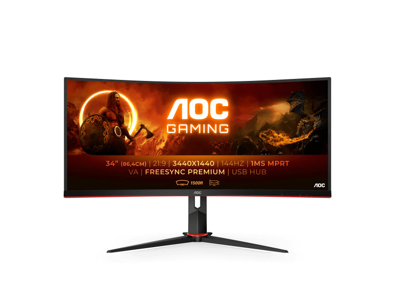 AOC 86.0cm (34) 2109 2xHDMI+DP+USB Curved - CU34G2X/BK