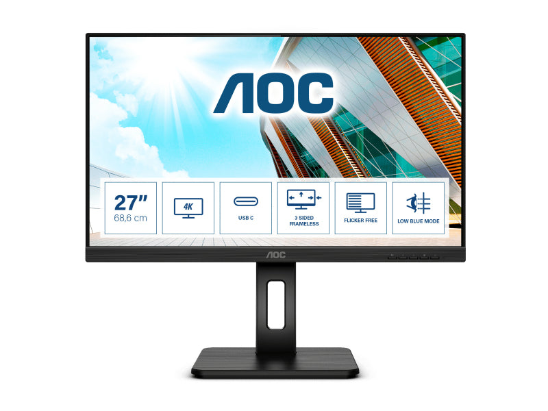AOC 68.6cm (27) 1609 HDMI+DP+USB IPS Black - U27P2CA