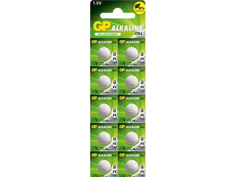 Battery GP Alkaline LR44 / A76 / AG13 (10 pcs)