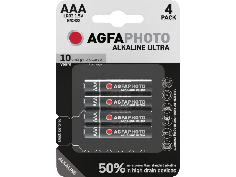 AGFAPHOTO Battery Ultra Alkaline Micro AAA (4-Pack)