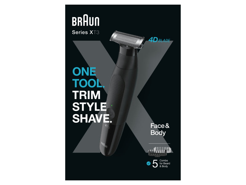 Braun Series XT3200 Face & Body Trimmer Black 206334