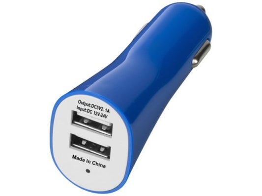 12V Car Charger 2x USB Port 2.1A (Blue)