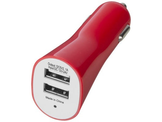 12V Car Charger 2x USB Port 2.1A (Red)