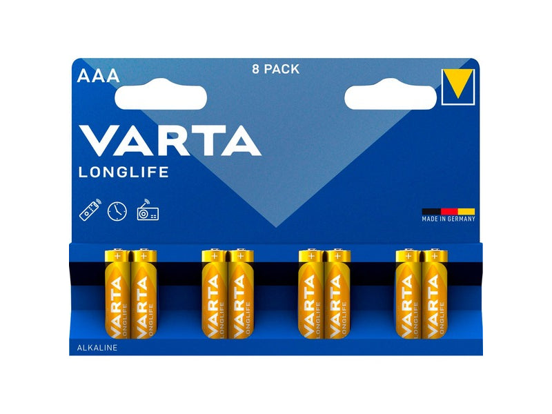 VARTA Longlife Battery LR03. AAA (Micro) 8-Pack - 04103101418