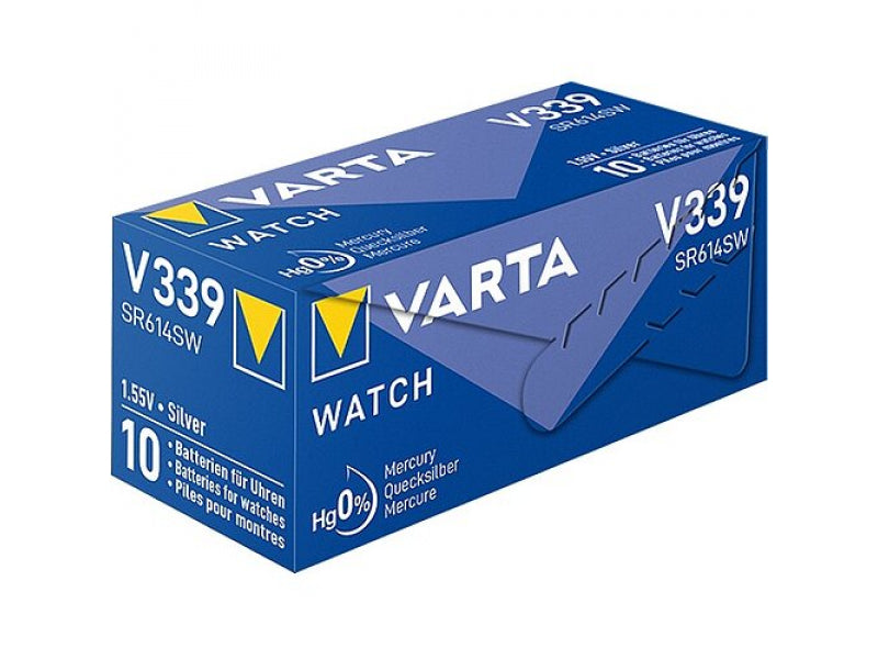 Varta Silver Oxide 339 SR614SW 1.55 V Battery 10pcs - 0033910111111