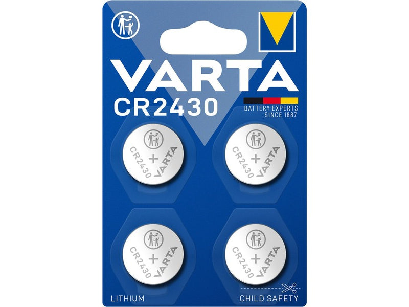 VARTA Lithium Coin Button Cell CR2430 Battery 4pcs - 06430101404