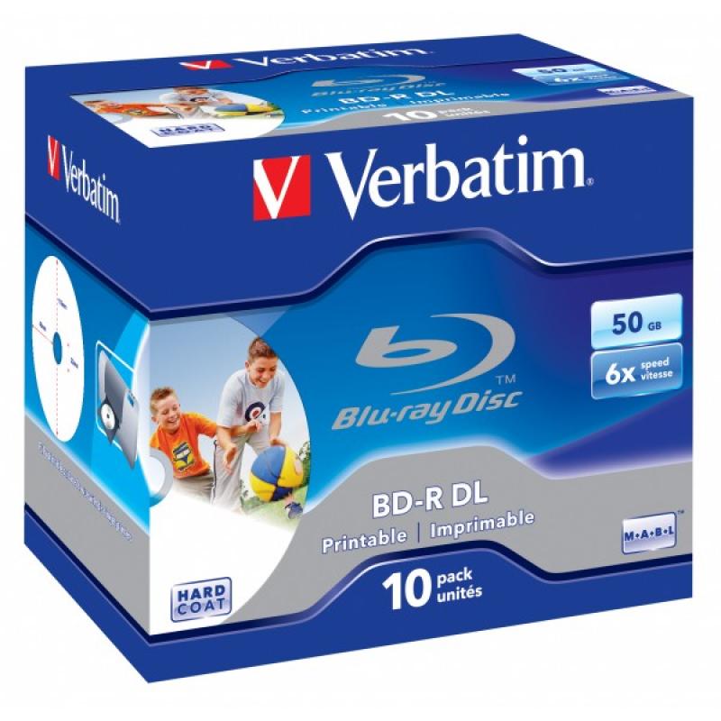 BD-R 50GB Verbatim 6x Inkjet white Full Surface 10er Jewel Case 43736