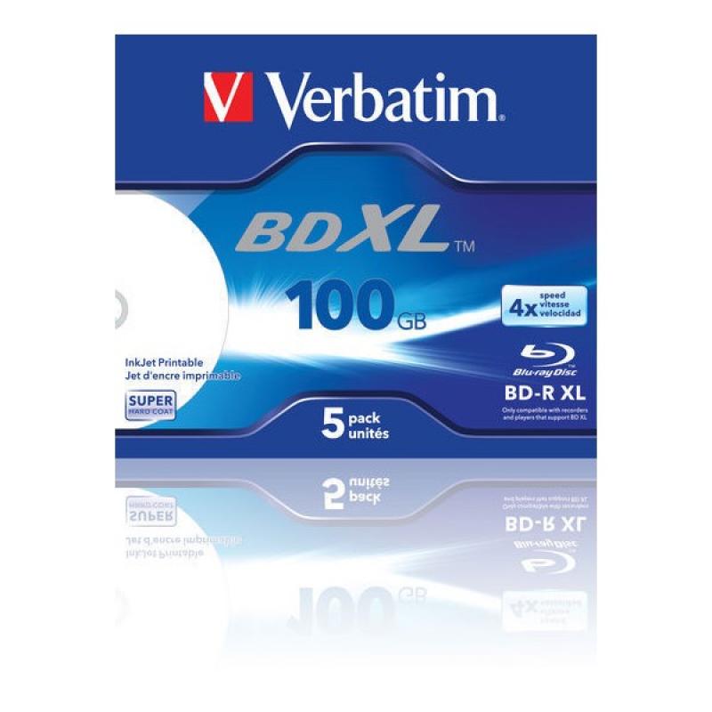BD-R XL 100er GB Verbatim 4x Inkjet white 5er Jewel Case