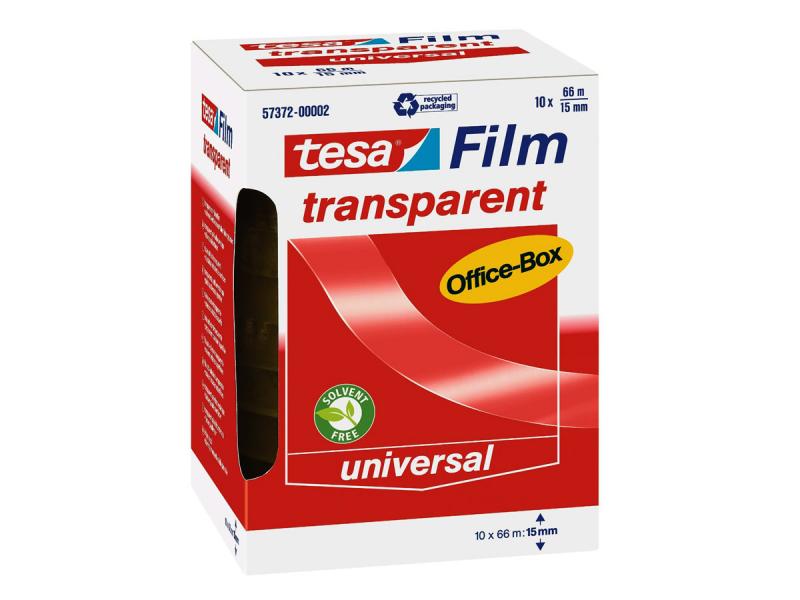 Tesa Film Transparent for Desk Dispenser (10 pcs 66m x 15mm) (57372)