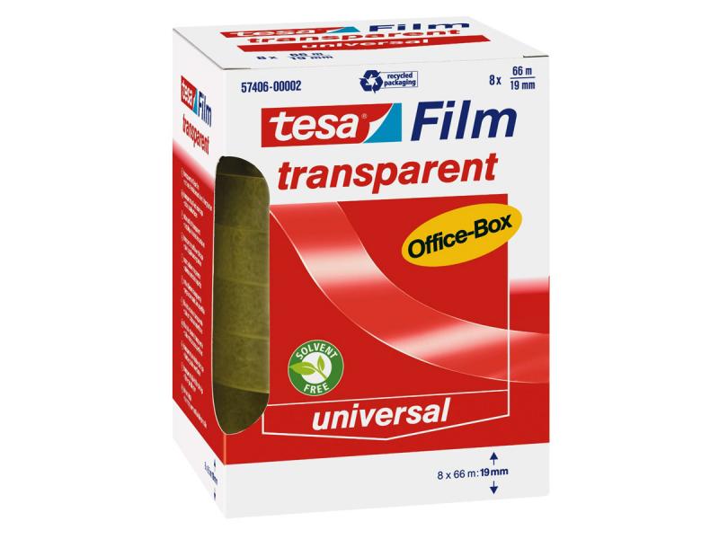 Tesa Film Transparent for Desk Dispenser (8 pcs 66m x 19mm) (57406)