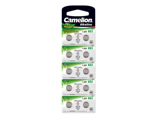 Battery Camelion Alkaline AG3 0% Mercury/Hg (10 pcs.)