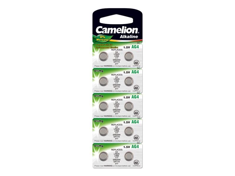 Battery Camelion Alkaline AG4 0% Mercury/Hg (10 pcs.)