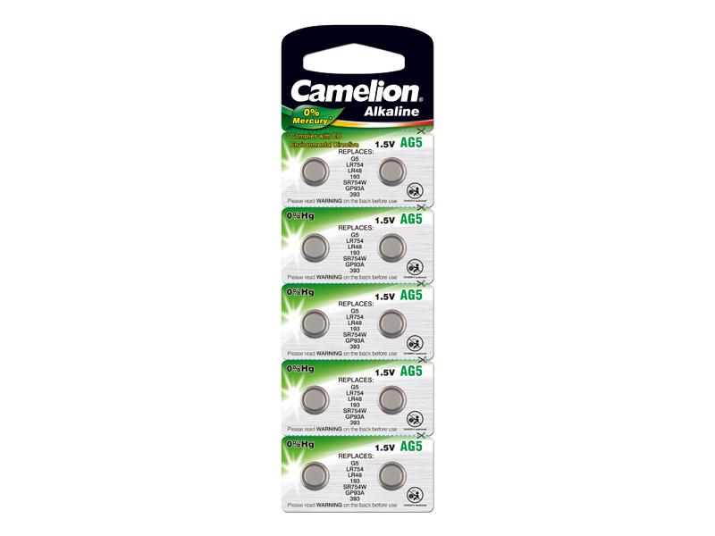 Battery Camelion Alkaline AG5 0% Mercury/Hg (10 pcs.)