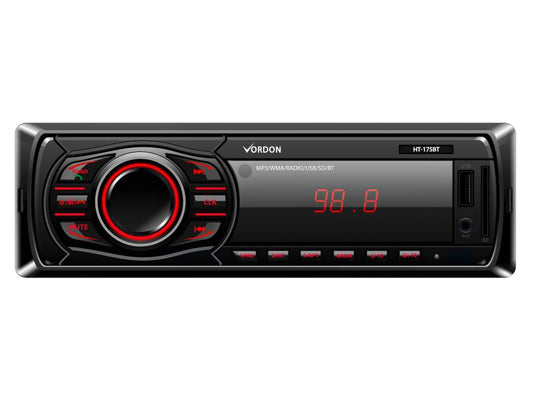 Vordon Car Radio with Bluetooth / AUX / USB / SD Eingang / 4x60W (HT-175BT)
