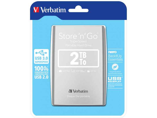 Verbatim Store n Go external hard drive 2048GB Silver 53189