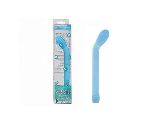 VELVET TOUCH G-SPOT VIBE. WASSERFEST. RIBBED. BLAU. 15. 8CM