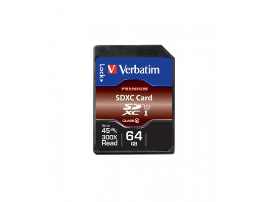 Verbatim SD Card 64GB SDXC Premium Class 10 retail 44024