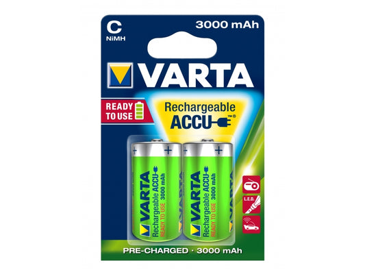 Varta Akku NiMH Baby C HR14. 1.2V/3000mAh Ready2Use (2-Pack) 56714 101 402