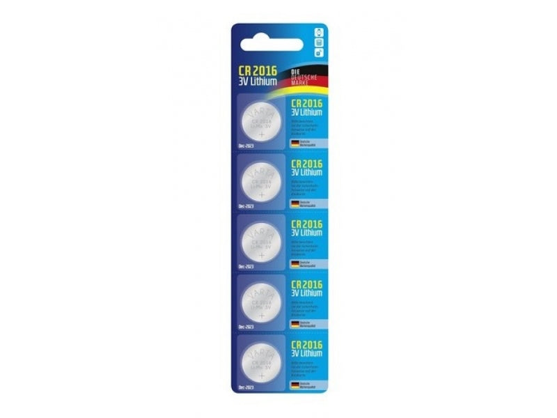 Varta Batterie Lithium Knopfzelle CR2016 Blister (5-Pack) 06016 101 415