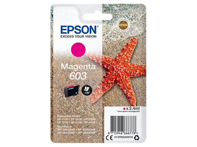 TIN Epson 603 - 2.4 ml - Magenta - Original - Blisterverpackung C13T03U34010