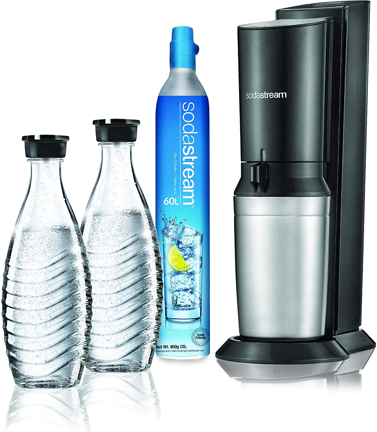 SODASTREAM Crystal 2.0 black incl. 2. Glaskaraffe