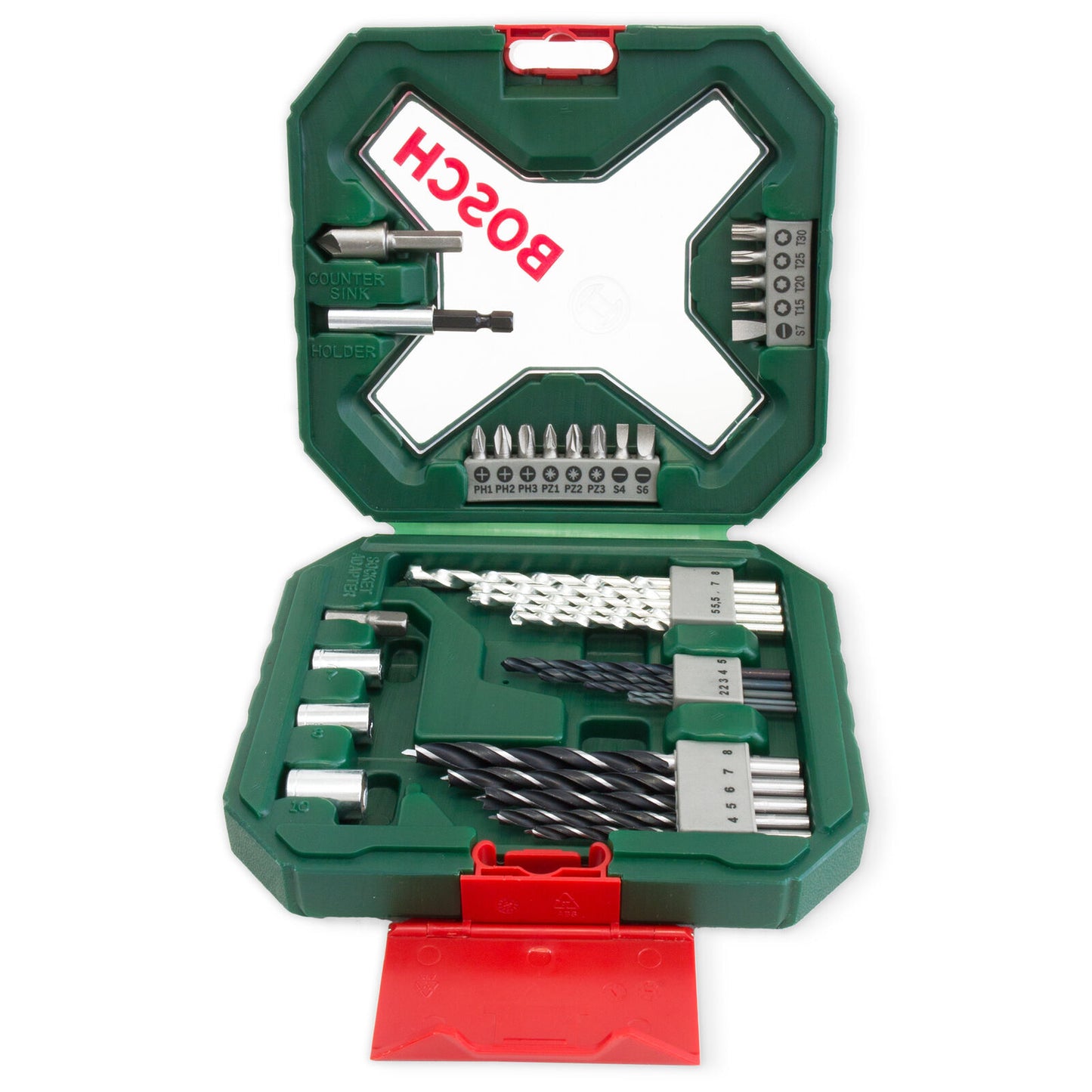 BOSCH X-Line drill /bit set/socket wrench set. 34 pcs. 2607010608