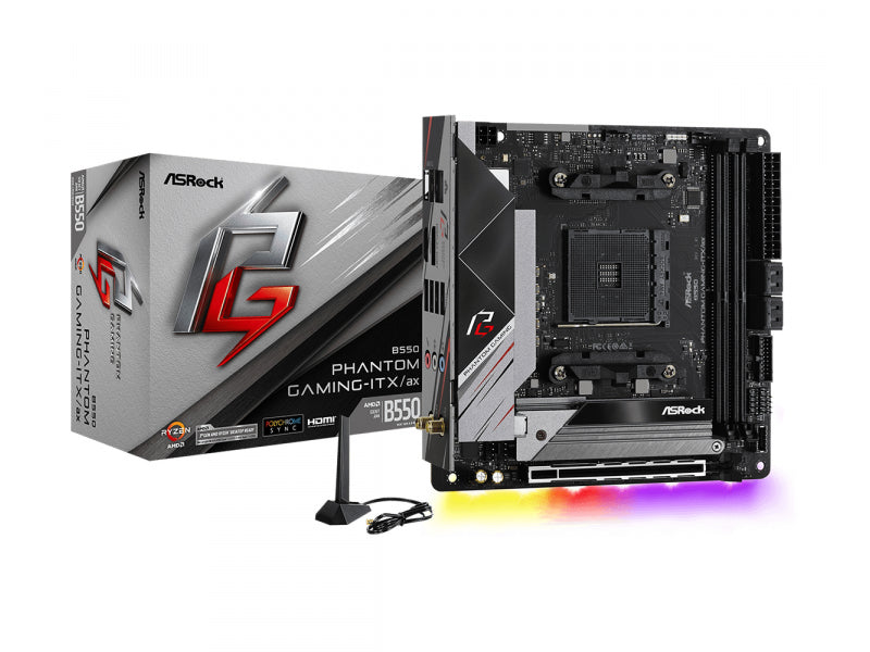 ASROCK B550 PHANTOM GAMING-ITX/AX (AM4) (D) | Asrock - 90-MXBD40-A0UAYZ