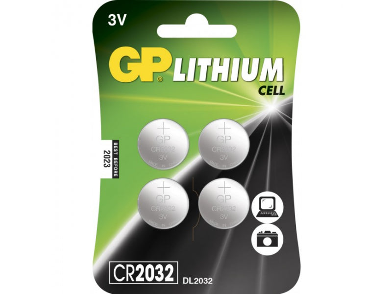 Battery GP Lithium Knopfzellen CR2032 (4 St) 0602032C4