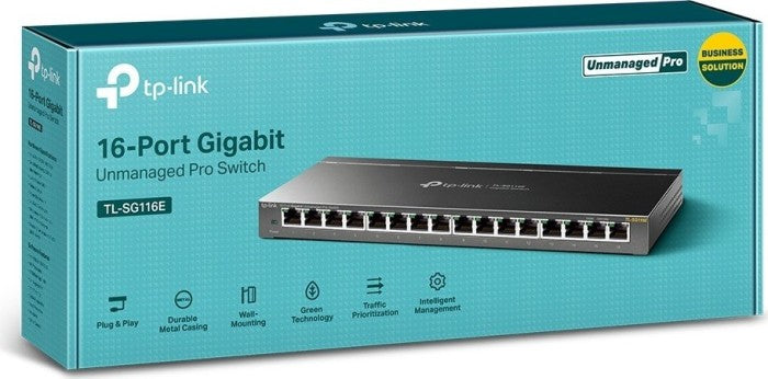 TP-Link TL-SG116E Unmanaged Pro Switch 16 Anschlüsse TL-SG116E