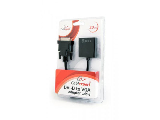 CableXpert DVI-D 24-Pin männlich auf VGA Adapterkabel Black AB-DVID-VGAF-01