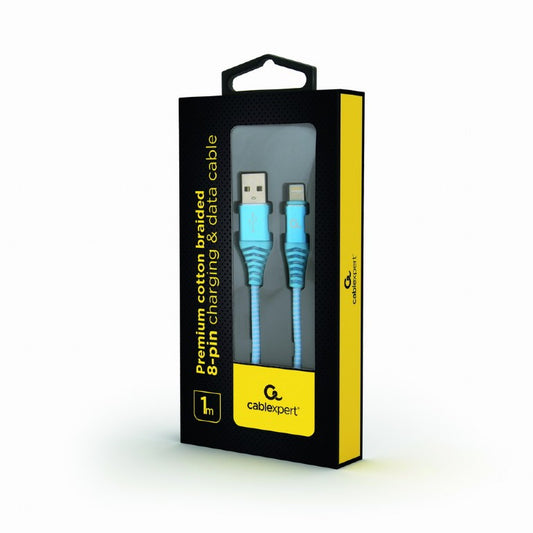 CableXpert 8-pin Charging Cable 1m turquoise CC-USB2B-AMLM-1M-V