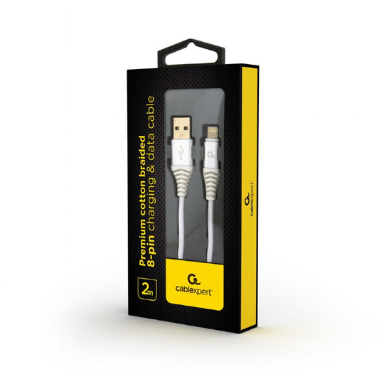 CableXpert 8-Pin Kabel mit Metallanschlüssen 2 m CC-USB2B-AMLM-2M-BW2