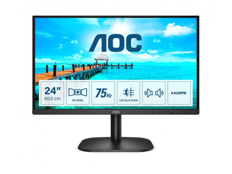 AOC B2 60.5 cm (23.8inch) - 1920 x 1080 pixels -LED -Black 24B2XDAM