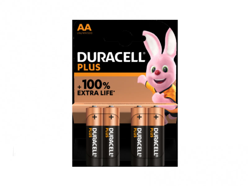Battery Duracell Alkaline Plus Extra Life MN1500/LR06 Mignon AA (4-Pack)