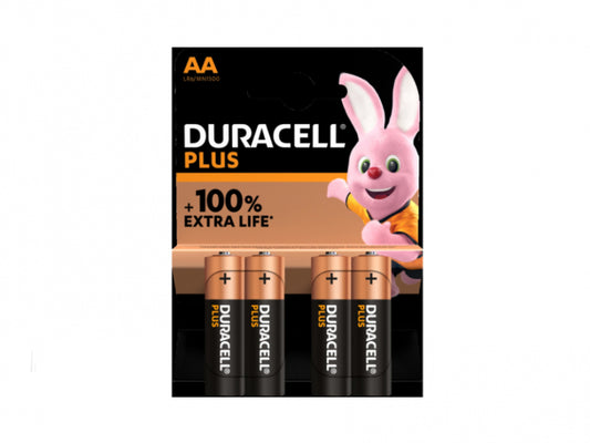 Battery Duracell Alkaline Plus Extra Life MN1500/LR06 Mignon AA (4-Pack)