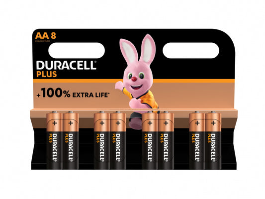 Battery Duracell Alkaline Plus Extra Life MN1500/LR06 Mignon AA (8-Pack)