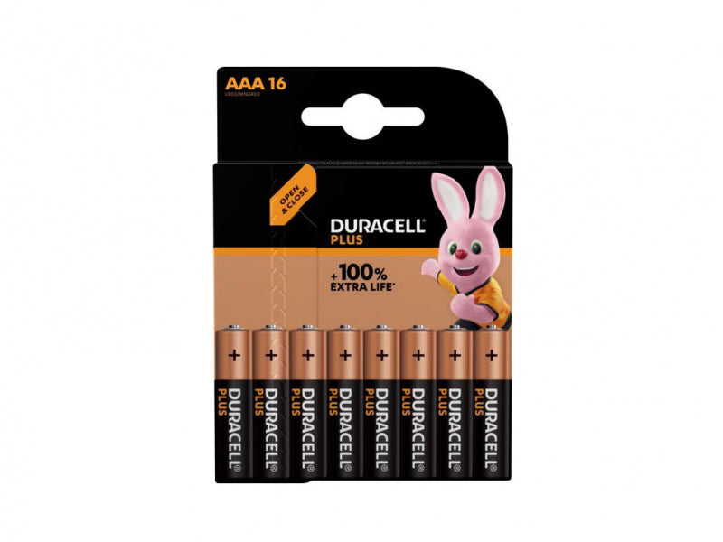 Battery Duracell Alkaline Plus Extra Life MN2400/LR03 Micro AAA (16-Pack)