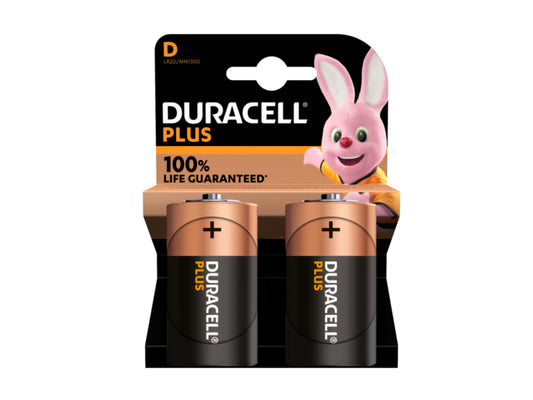 Battery Duracell Alkaline Plus Extra Life MN1300/LR20 Mono D (2-Pack)