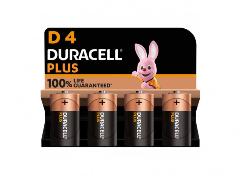 Battery Duracell Alkaline Plus Extra Life MN1300/LR20 Mono D (4-Pack)