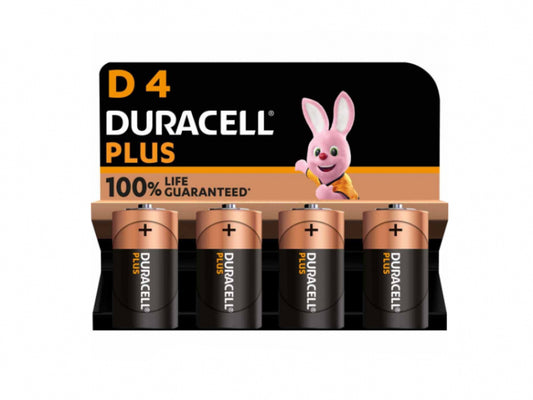 Battery Duracell Alkaline Plus Extra Life MN1300/LR20 Mono D (4-Pack)